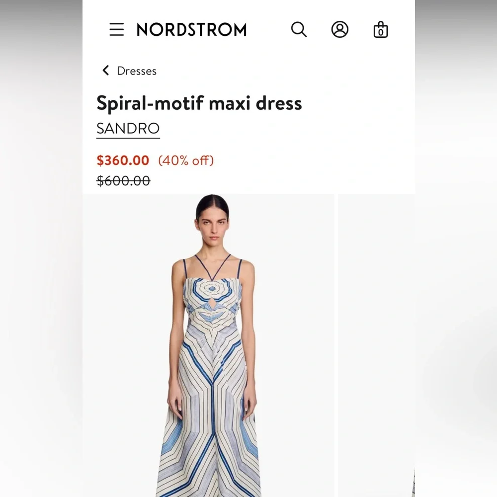 NWT Sandro Spiral Motif Dress w/ broken zipper - Picture 7 of 12